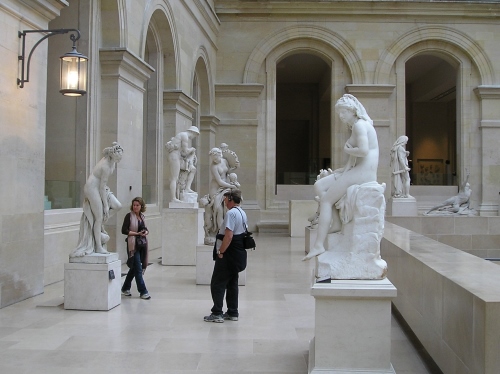 Sculptures at the Louvre Museum in Paris