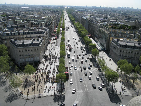 Champs Elysees as seen from the Arc de Triomphe