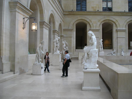 Sculptures at the Louvre Museum in Paris